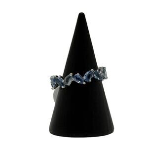 Bomb Party RBP6646 Array of Aquamarine & Blue Zircon Cubic Zirconia Size 8 Ring